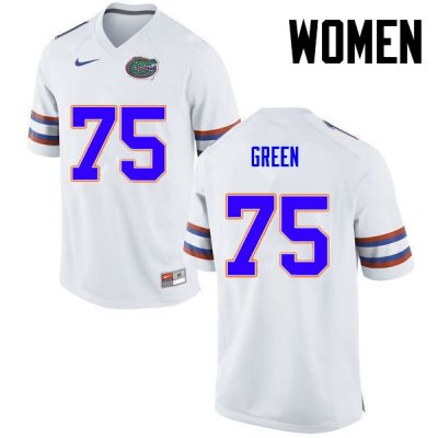 Women's Florida Gators #75 Chaz Green NCAA Nike White Authentic Stitched College Football Jersey ENZ4062TG